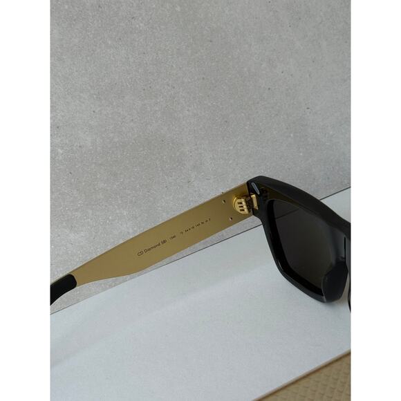 NEW Dior CD Diamond S8I Square Sunglasses in Black Gold $750 main image 6